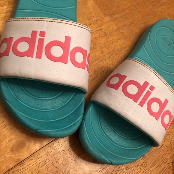 Adidas slip on slide sandals good condition Sz 10 - Picture 7 of 14